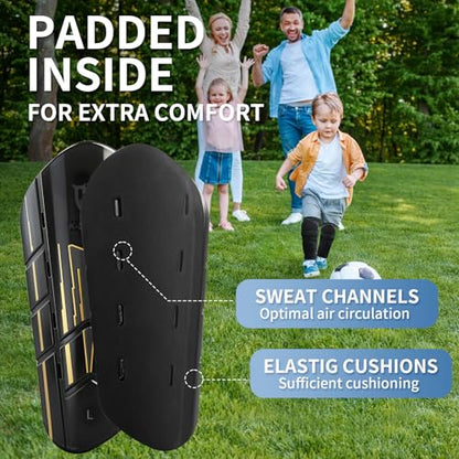 K-Shield Soccer Shin Guards with 2 Pairs Sock Sleeves for Kids Youth Adults - size: M:4'7"-5'3"