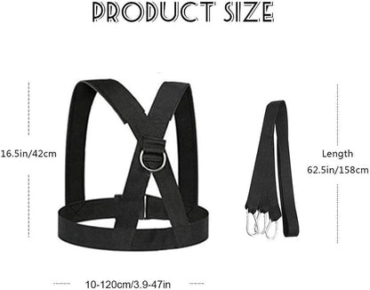 Sled Harness, Adjustable Speed Tire Pulling Belt for Working Out | Strength and Agility Training Equipment, Physical Training Rope Football Exercise Set for Outdoor Indoor Men and Women - size: 9.8FT