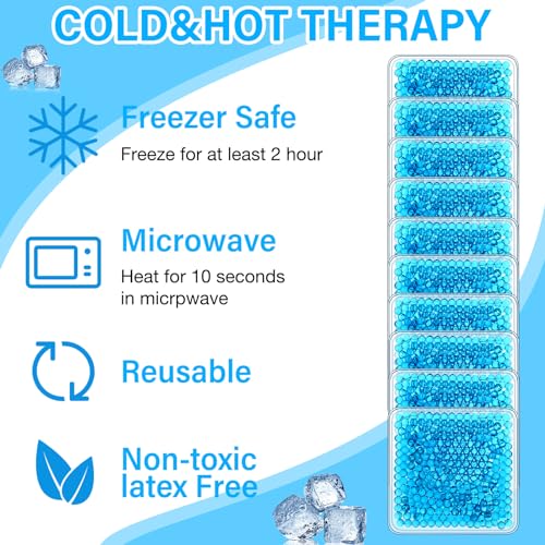 TrelaCo 60 Pcs Gel Ice Packs for Injuries 4"x4" Mini Reusable Ice Packs Small Cold Bags Hot Cold Compress for Pain Relief, Strain, Knee, Migraine, Neck, Toothache, Eyes, Face