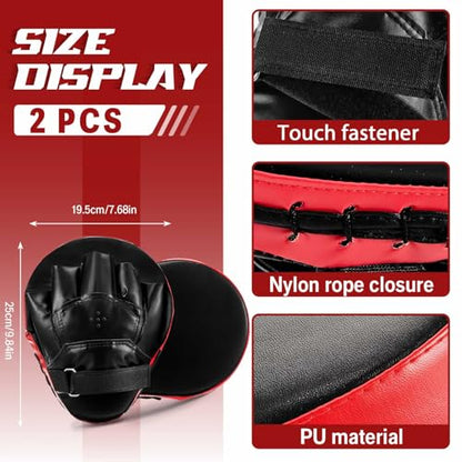 Foilswirl 5-in-1 Kids Boxing Pads Gloves Kick Punching Mitts Set with 1 Pair of Gloves, 2 Pcs Pads Taekwondo Kick Pad and Head Guard for Youth Beginner Training Kickboxing Karate Thai - color: Black, size: 12 oz