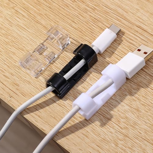 20Pcs Self Adhesive Cable Clips Wire Cord Organizer Holder for TV PC Laptop Ethernet Car Line Fix Clamp Cables Winder Manager Transparent
