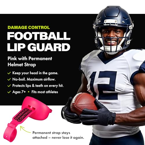 DAMAGE CONTROL Pacifier Football Mouth Guard – Permanent Strap – Hot Pink - color: Hot Pink