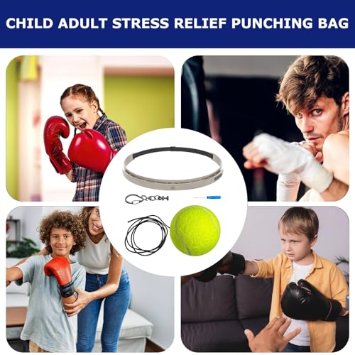 Boxing Reflex Ball Headband Set Punching Speed Reaction - color: tennis