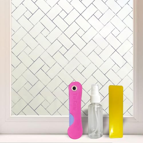 Window Privacy Film with Tool, Static Cling Frosted Glass Window Film, Non-Adhesive Window Clings Sticker, Heat Control UV Blocking for Bathroom Home Office, 17.5 x 78.7 Inch - color: Frosted, size: 17.5 x 78.7 Inch