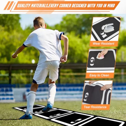 Agility Ladder Set 15ft Rubber Non-Slip Agility Training Ladder with 10Cone