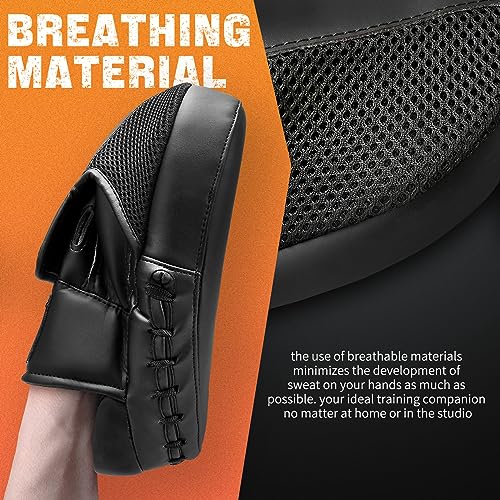 Boxing Pads Punching Mitts for Muay Thai,Punching,Sparring,Training - color: Black/Black