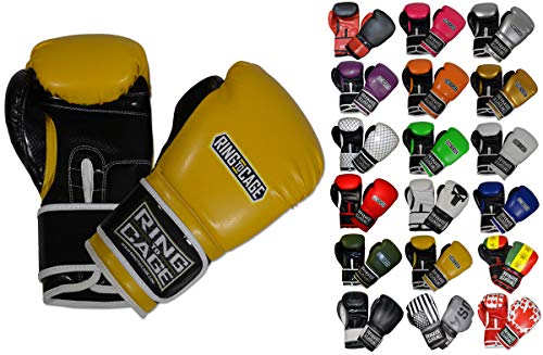 Gym Training Stand-Up Boxing Gloves - color: Yellow/Black, size: Regular weighs 12oz