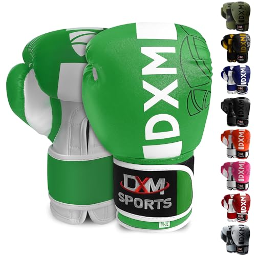 Boxing Gloves for Men & Women, Boxing Training Gloves, Kickboxing Gloves, Sparring Gloves, Heavy Bag Workout Gloves for Boxing, Kickboxing, Muay Thai, MMA - color: Green & White, size: 14 oz
