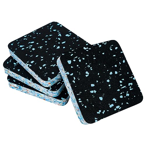 Luwint Treadmill Mat Pads, Rubber Foam Padding, Sound Isolation, Anti Vibration, Shock Absorbing, Noise Reduction Floor Protection Sheets for Treadmill, Washer Machine, Exercise Equipment - color: 4 Pcs