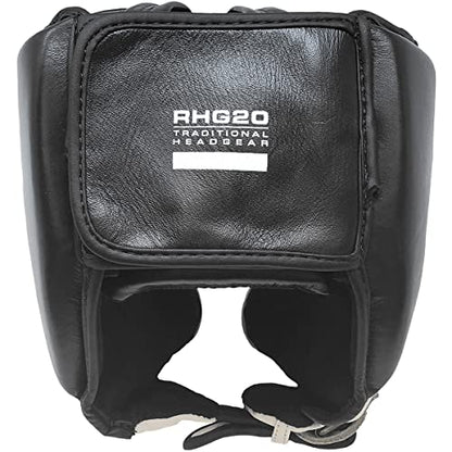 RIVAL Boxing RHG20 Traditional Headgear - Microfiber Inner Lining, Quick and Easy Adjustment, and Dual Density Foam Padding - color: Black/White, size: X-Large