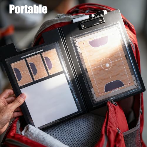 Futsal Coaching Board, Magnetic Soccer Coaching Board Double-Sided Dry Erase, Futsal Tactics Clipboard for Coaches, Portable Soccer Whiteboard with Magnets Marker Pen Eraser - size: Upgraded Set - Futsal