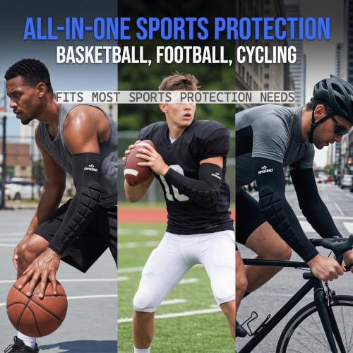 Padded Elbow Forearm Sleeves 2 Pack Compression Crashproof Arm Pads - size: Medium