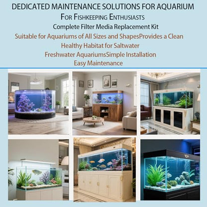 42 Pack Filter Media Kit for Fluval 406/407 Canister Filters - 2 Full Replacement Sets, High Porosity Bio Foam, Ceramic Rings, Activated Carbon & Polishing Pads
