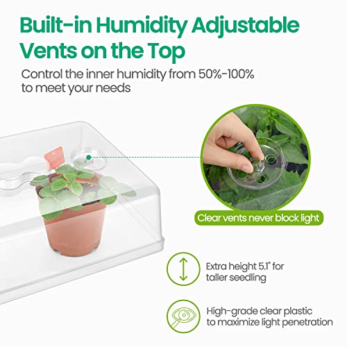 SOLIGT 2 Set 60-Cell Seed Starter Kit - Strong Seed Trays with Humidity Domes, Cell Trays and Seedling Heat Mats - Cloning, Propagation and Germination Station - size: 2 SET