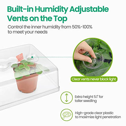 SOLIGT 2 Set 60-Cell Seed Starter Kit - Strong Seed Trays with Humidity Domes, Cell Trays and Seedling Heat Mats - Cloning, Propagation and Germination Station - size: 2 SET
