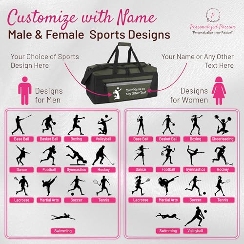 Personalized Sports Duffel Bags for Men and Women - 22” Customized Travel Duffle with Name & Basketball Design - Water Resistant Two-Toned Overnight Weekender Bag - Red - color: Red, style: Basketball