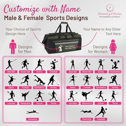 Personalized Passion Sports Duffel Bags for Men & Women - 22” Custom Travel Duffle with Name & Martial Arts Design - Water Resistant Two-Toned Overnight Weekender Bag - Red - color: Red, style: Martial Arts