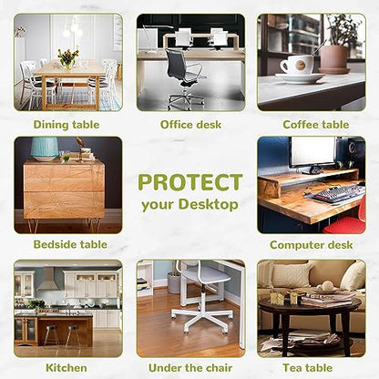 14 x 63 Inch Table Cover protector - Vinyl, Plastic, 1.5mm Thick - Top Desk Mat, Pad - size: 14" x 63"