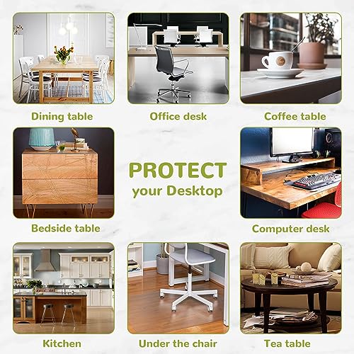 12 x 24 Inch Table Cover Protector - Clear Vinyl, 1.5mm Thick Plastic, Desk Mat - size: 12" x 24"