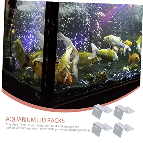 4Pcs Stainless Steel Aquarium Lid Support Clips Sturdy Fish Tank Cover Brackets for Easy Maintenance and Cleaning Compatible with Thick Glass Tanks
