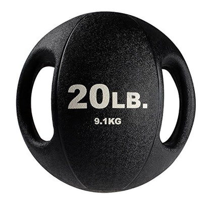 Body-Solid Exercise Medicine Balls, Heavy-Duty Non Slip Rubber Grip with Dual Handles Medicine Ball for Weights Training, Weightlifting & Core Workouts - size: 20 lbs.