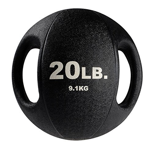 Body-Solid Exercise Medicine Balls, Heavy-Duty Non Slip Rubber Grip with Dual Handles Medicine Ball for Weights Training, Weightlifting & Core Workouts - size: 20 lbs.
