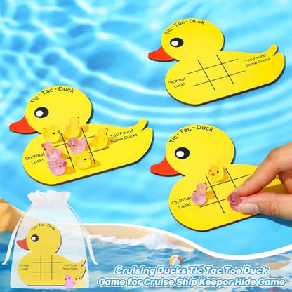 Seenelling 6 Set Cruise Duck Kits for Hiding Tic Tac Toe Duck for Cruise Ship Keep or Hide Gifts with Storage Bag Fish Extender Gifts for Ship Travel Hiding Essentials Birthday Party