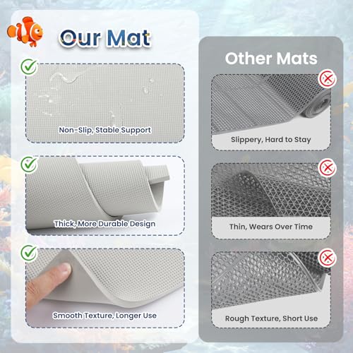 Aquarium Leveling Mat, 15 x 30 Inch Under Tank Pad, 6mm Thick Non-Slip Shockproof Fish Tank Cushion, Waterproof, Easy to Cut, Gray - color: Gray, size: 15 x 30in