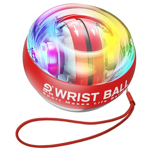 JIN BD Auto-Start Wrist Ball – GYRO Ball Trainer - color: Red