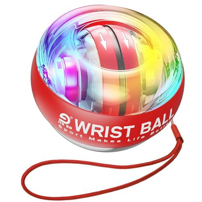 JIN BD Auto-Start Wrist Ball – GYRO Ball Trainer - color: Red