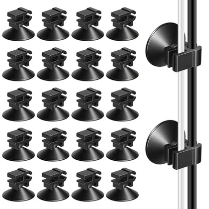 20 Pcs Aquarium Suction Cups with Clips Small Suction Cup Wire Holder Fish Tank Air Pump Accessories for 3/16" Air Hose Holder