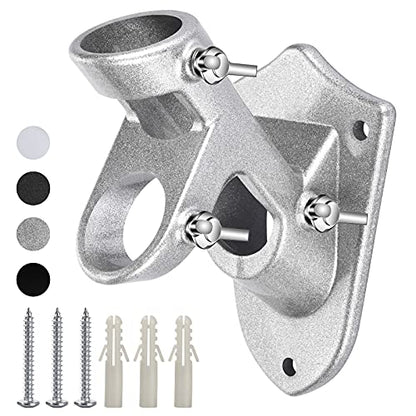 Flag Pole Holder for Outside House, Heavy Duty Flag Pole Mounting Bracket, Aluminum Metal Flagpole Mount with Stainless Hardware for Outdoor, Strong and Rust Proof, 1" Inner Diameter (Silver-1Pack)