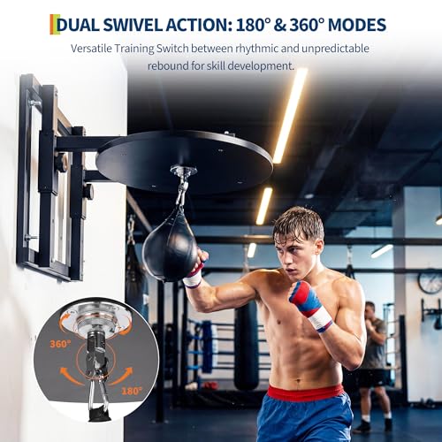 Garvee 24 Inch Adjustable Speed Bag Platform Kit with 360° Swivel, Wall Mount Boxing Punching Bag Stand, Includes Speedbag and Air Pump