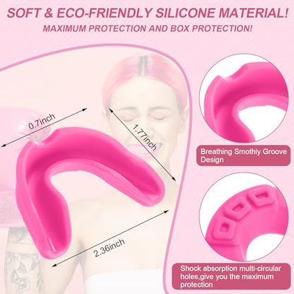 BBTO 6 Pack Kids Youth Mouth Guard for Football Sports, Boys Girls Mouthguard with Case, Soft Mouth Guard for Hockey Boxing Basketball, Ages 4+ - color: White, Red, Pink