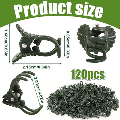 120 Pcs Plant Clips Dark Green Orchid Clips Plant Support Clips for Climbing Plants Garden Clips for Supporting Stems Vines Stalks Grow Upright