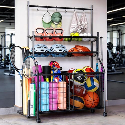 Garage Sports Equipment Organizer, Ball Storage Rack Large - size: Large