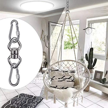 BeneLabel Swing Swivel with 2 Carabiners, 770LB Capacity, Safest Rotational Device Hanging Accessory with 2 Bearing for Aerial Silks Dance, Web Tree Swing, Children's Swing, Yoga Swing Sets - color: Closed(1 Pack)