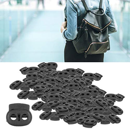 AYNEFY Double Hole Spring Cord Locks, Round Ball Plastic Spring Cord Locks End Stopper Fastener Slider Toggles for Drawstrings Sweatpants Lanyard Paracord