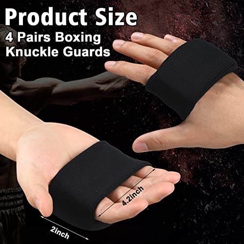Sunnyray 4 Pairs Knuckle Guards for Boxing Gel Under Wraps - color: Black White