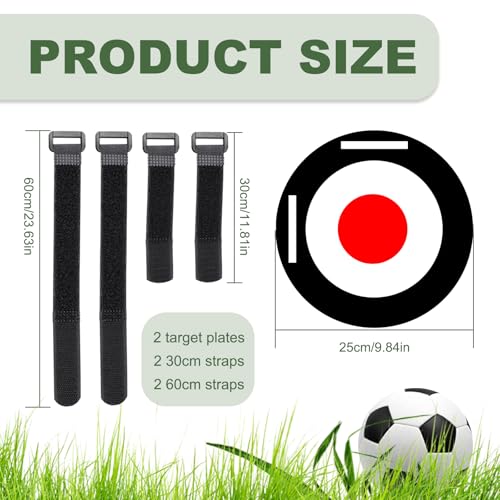Soccer Targets for Goal, Training Equipment for Football Hockey Lacrosse - Goal Target Discs & Adjustable Straps, Football Shooting Aiming Agility Practice Game - size: #2 (2 pack x 9.8")