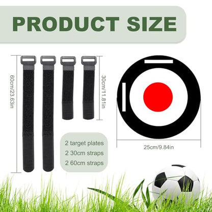 Soccer Targets for Goal, Training Equipment for Football Hockey Lacrosse - Goal Target Discs & Adjustable Straps, Football Shooting Aiming Agility Practice Game - size: #2 (2 pack x 9.8")