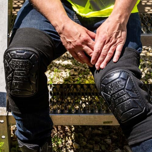 Klein Tools 60628 Tough-Flex Knee Sleeves for Work, Construction, Low-Profile Sleeve with Zipper, Gel-Like Foam, Black, S/M - size: S/M