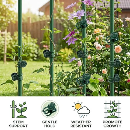 100 Pcs Plant Clips for Climbing Plants, GPlastic Plant Support Clips for Greenhouse and Balcony Gardening