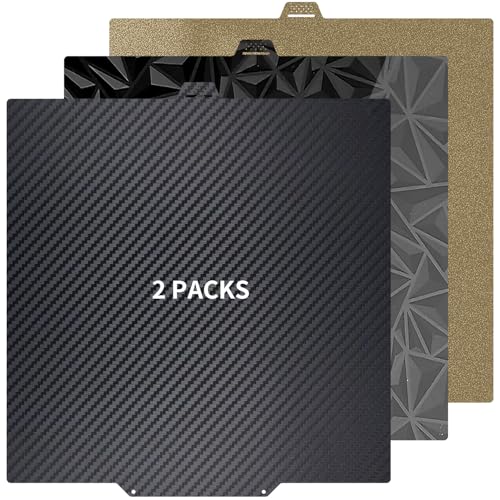 2 Packs Q2 Build Plate for QIDI 280x280mm, Double Sided Flexible Smooth PEO PET and Textured PEI Spring Steel Sheet Heat Bed for QIDI Q2, Q2 Combo, Q2C 3D Printer Platform - size: 280x280mm-2pcs, style: Black PEO+PET