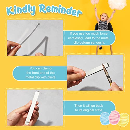 2 Sets Cotton Candy Mesh and Clip Stabilizer Kit White Reusable Cotton Candy Machine Supplies Compatible with Floss Maker for Kitchen - size: 7.1 x 63 Inches