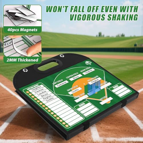 Magnetic Coaching Board Foldable Dugout Display with Carry Handle - style: Baseballl