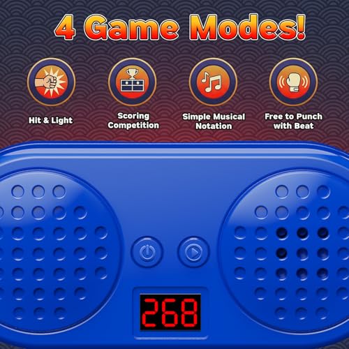 Kids Inflatable Punching Bag Toy, 4 Modes Interactive Boxing Game Stand Set