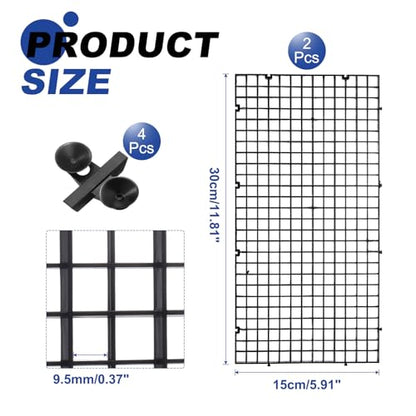 uxcell 2Pcs Aquarium Fish Tank Divider, 12x6 Inch Plastic Egg Crate Light Diffuser Grid Filter Bottom Partition Separator with Sucker Clips and Suction Cups for Aquarium, Black