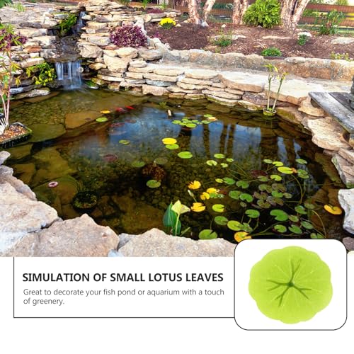 Luxshiny 40pcs Lifelike Imitation Lotus Leaves 6cm Water Lily Pads Artificial Floating Pond Decor for Aquarium Fish Tank and Home Garden Display