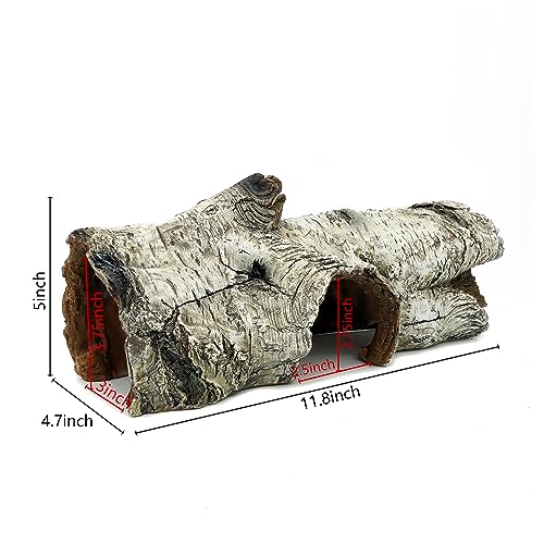 Aquarium Resin Bark Terrarium Decor, Lizard, Snake or Reptile Hide,Lizard, Spider and Aquarium Fish Hide Cave (Medium Bark A)